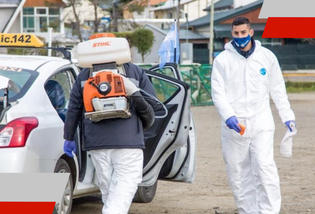 La Municipalidad de Ushuaia desinfectó taxis, remises y comercios